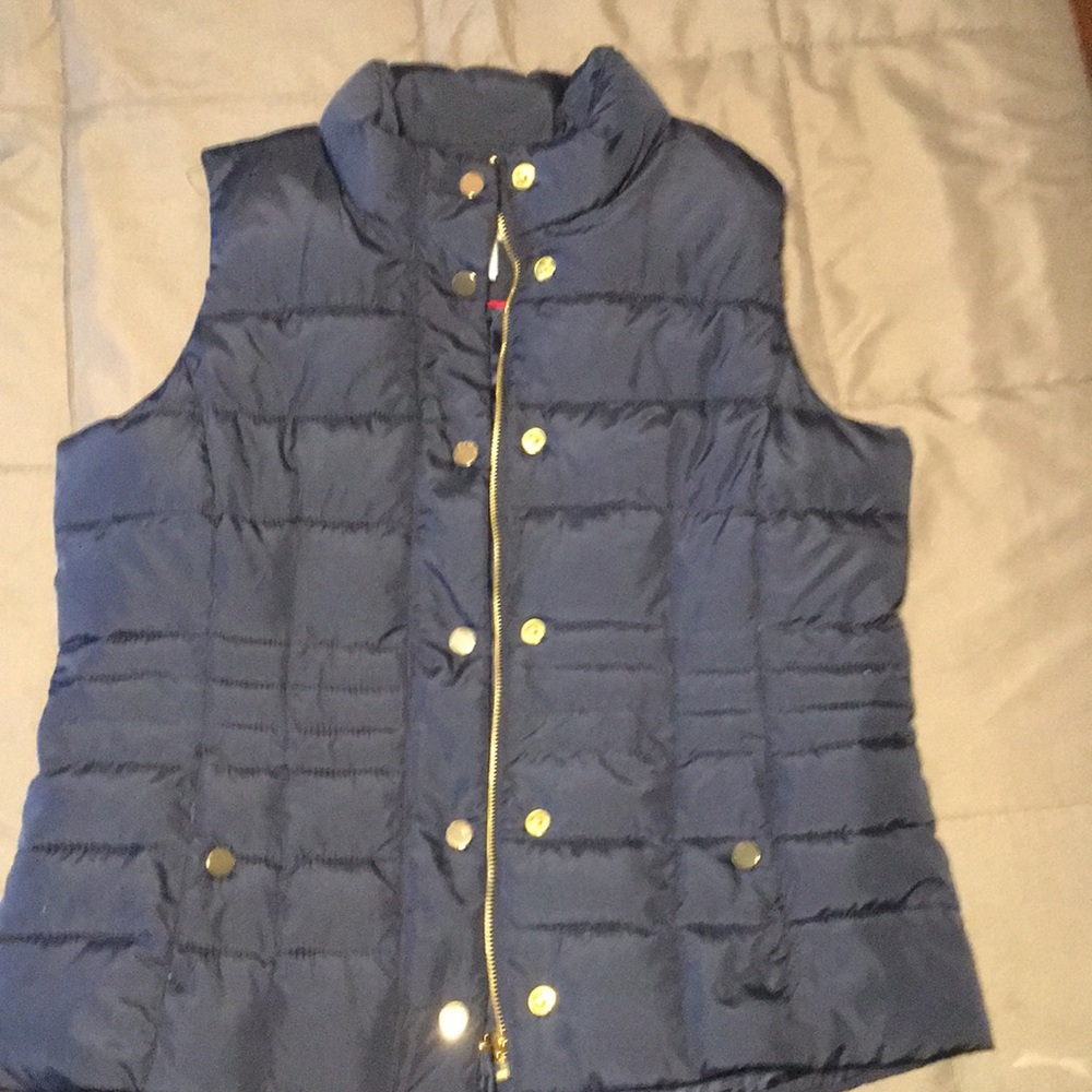 Charter club vest petite size blue with gold